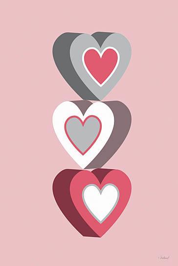 Heart Stack By Martina Pavlova (Small) - Pink Classy Art