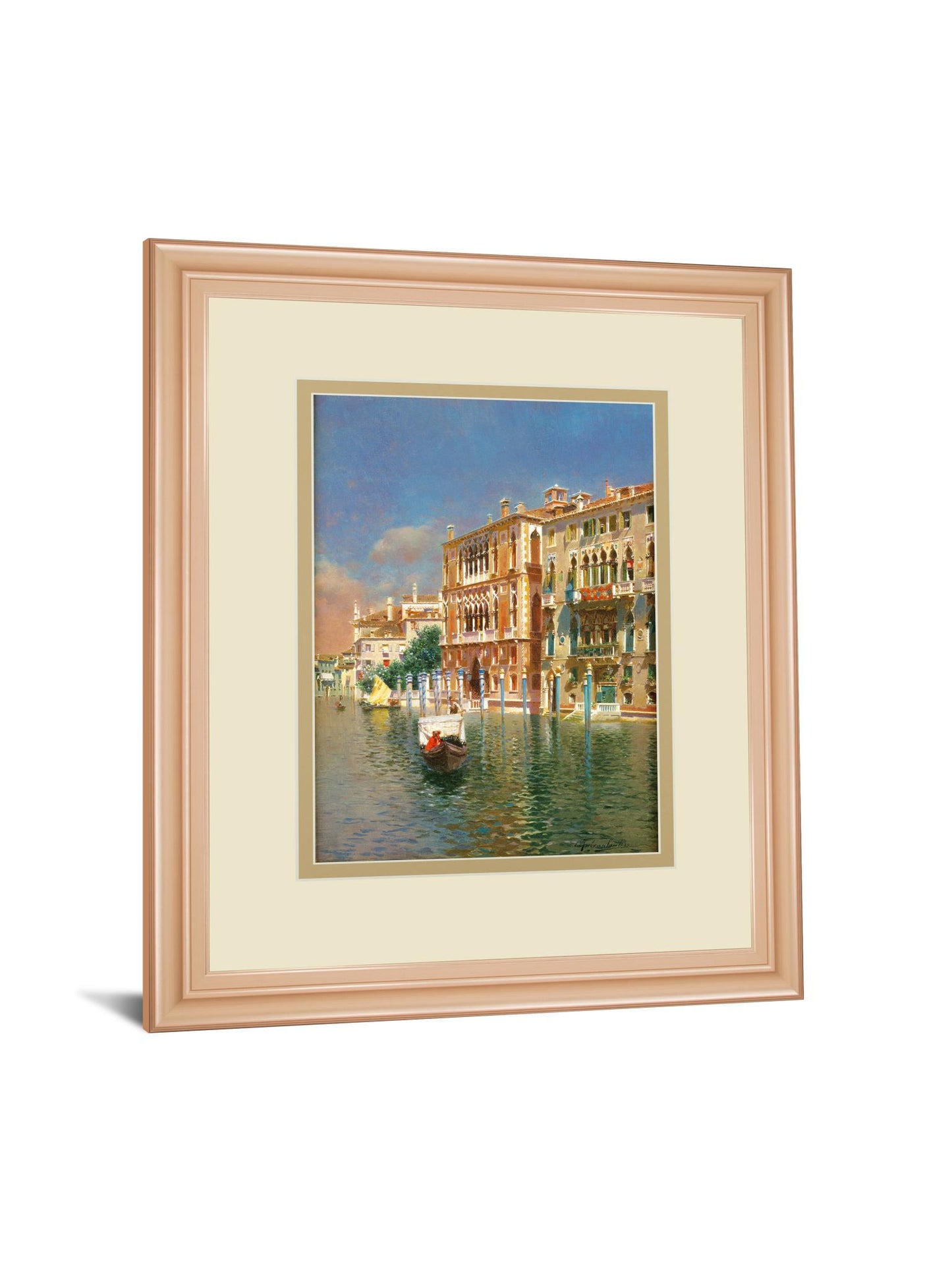 The Grand Canal, Venice By Rubens Santora - Framed Print Wall Art - Blue Classy Art