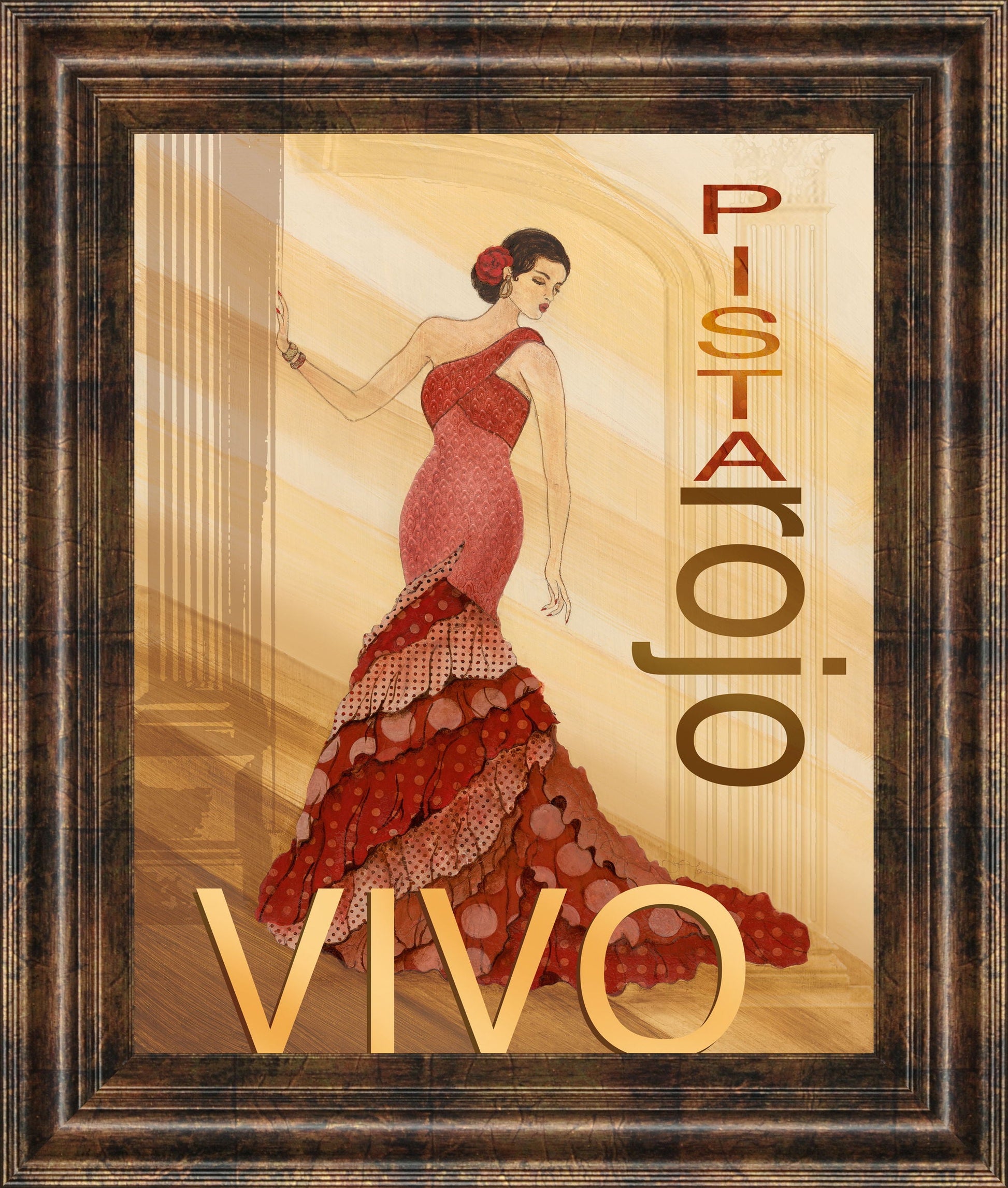 Pista Rojo By Tava Studio Framed Print Wall Art - Red Classy Art