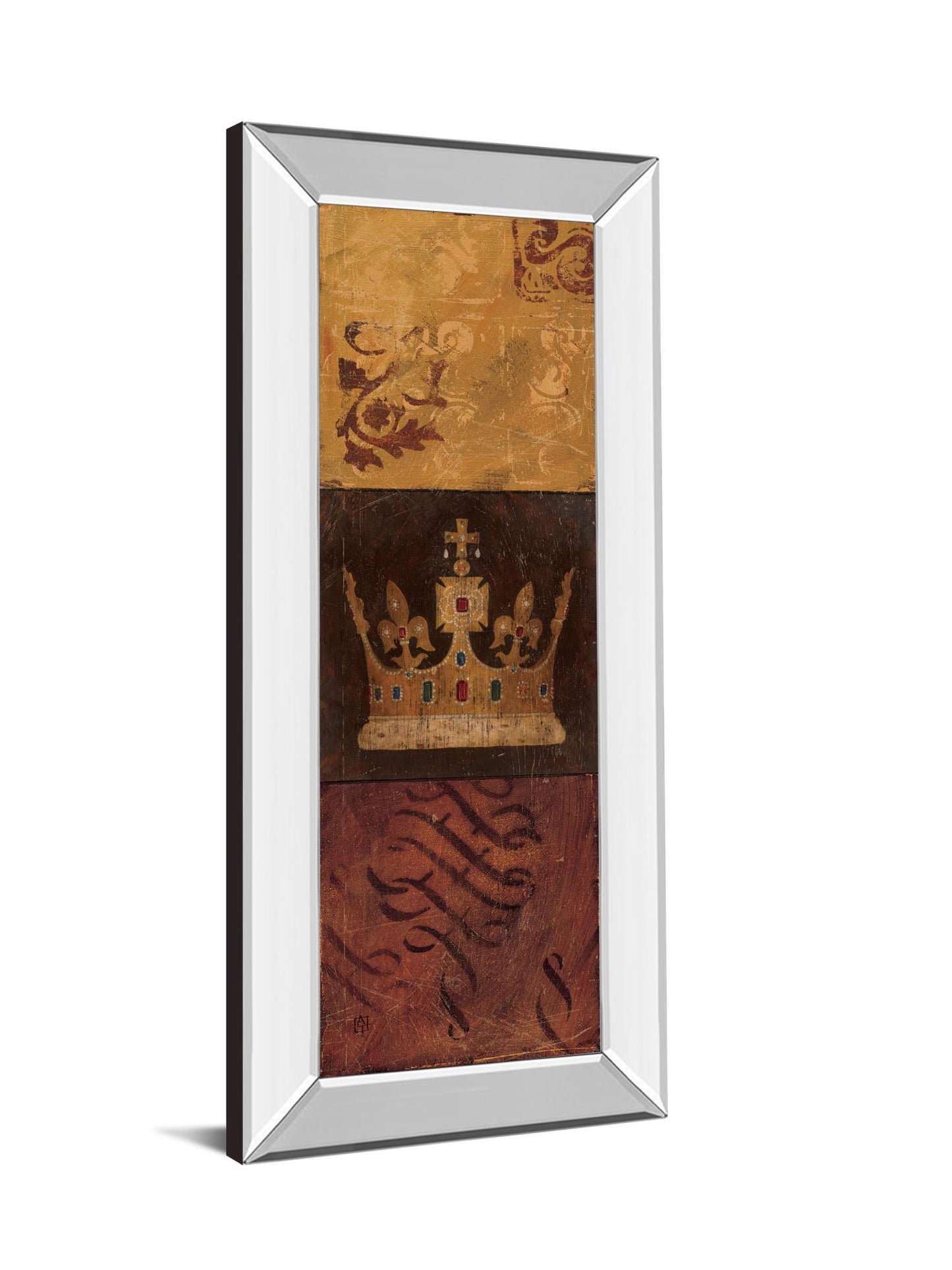 Regal Panel I By Avery Tillmon - Mirror Framed Print Wall Art - Dark Brown Classy Art