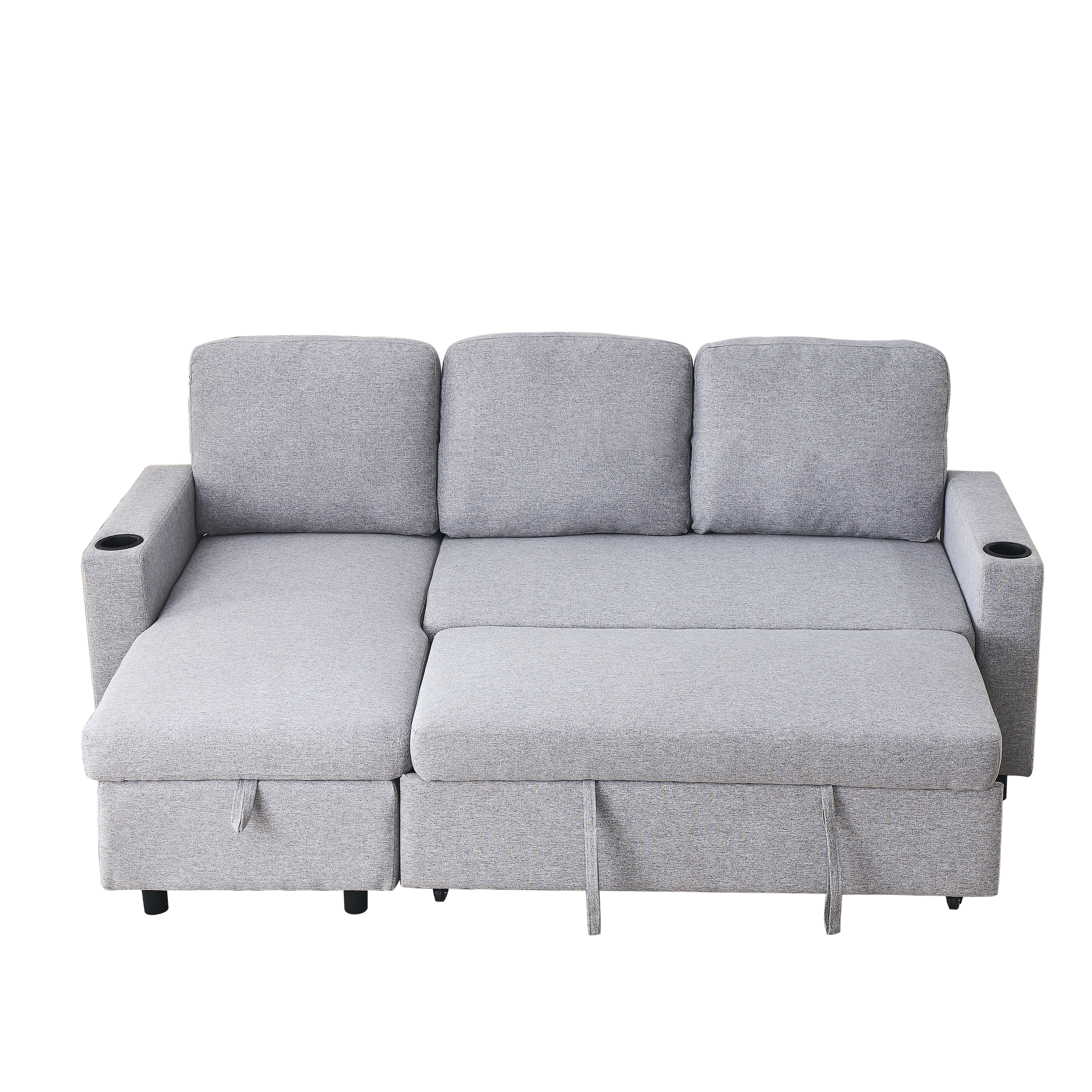 FX78.7"Comfortable Linen L-Shaped Combo Sofa Sofa Bed, Living Room Furniture Sets for Tight Spaces, Reversible Sleeper Combo Sofa with Pullout Bed,Reversible Sofa Bed for Living Room, Office, Apartmen House to Home Furnishings LLC