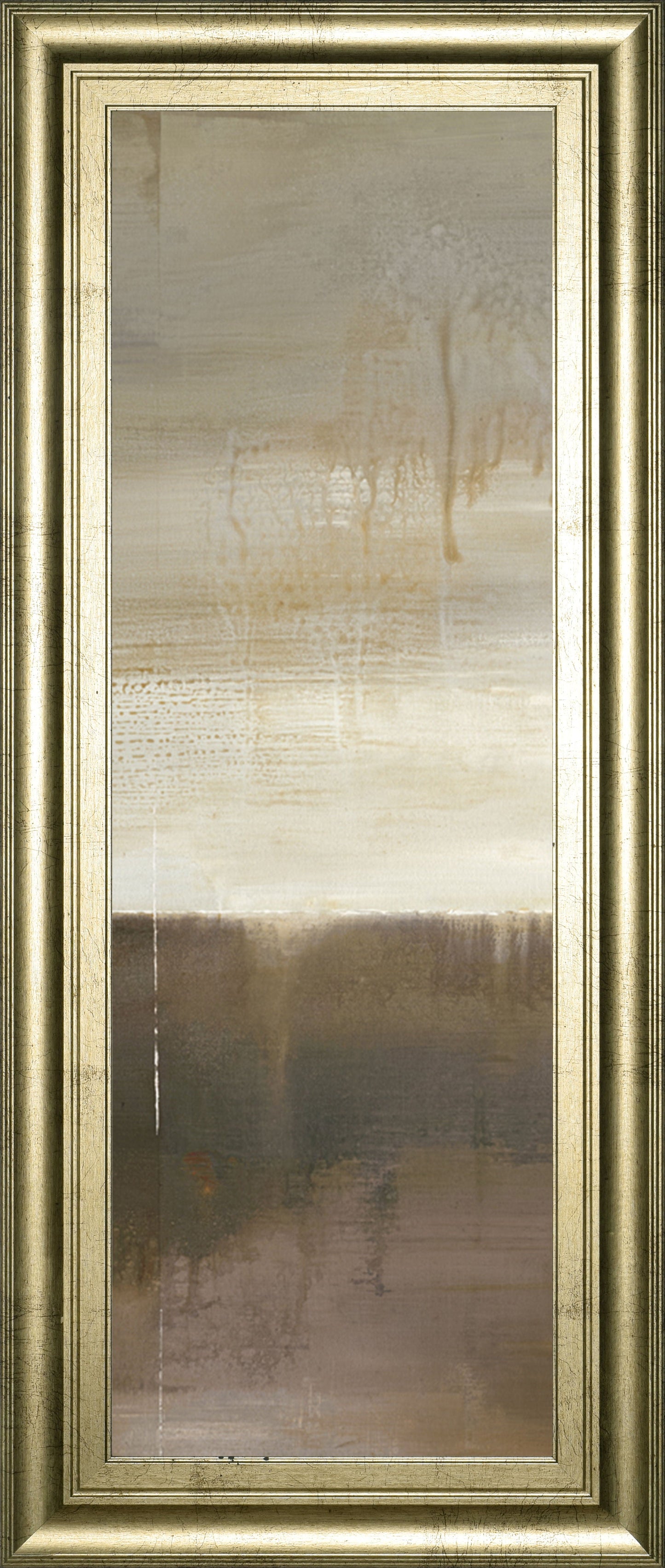 18x42 September Fog Descending By Heather Ross - Framed Print Wall Art - Dark Brown Classy Art