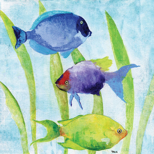 Iridescent Fish I By Janet Tava - Light Blue Classy Art