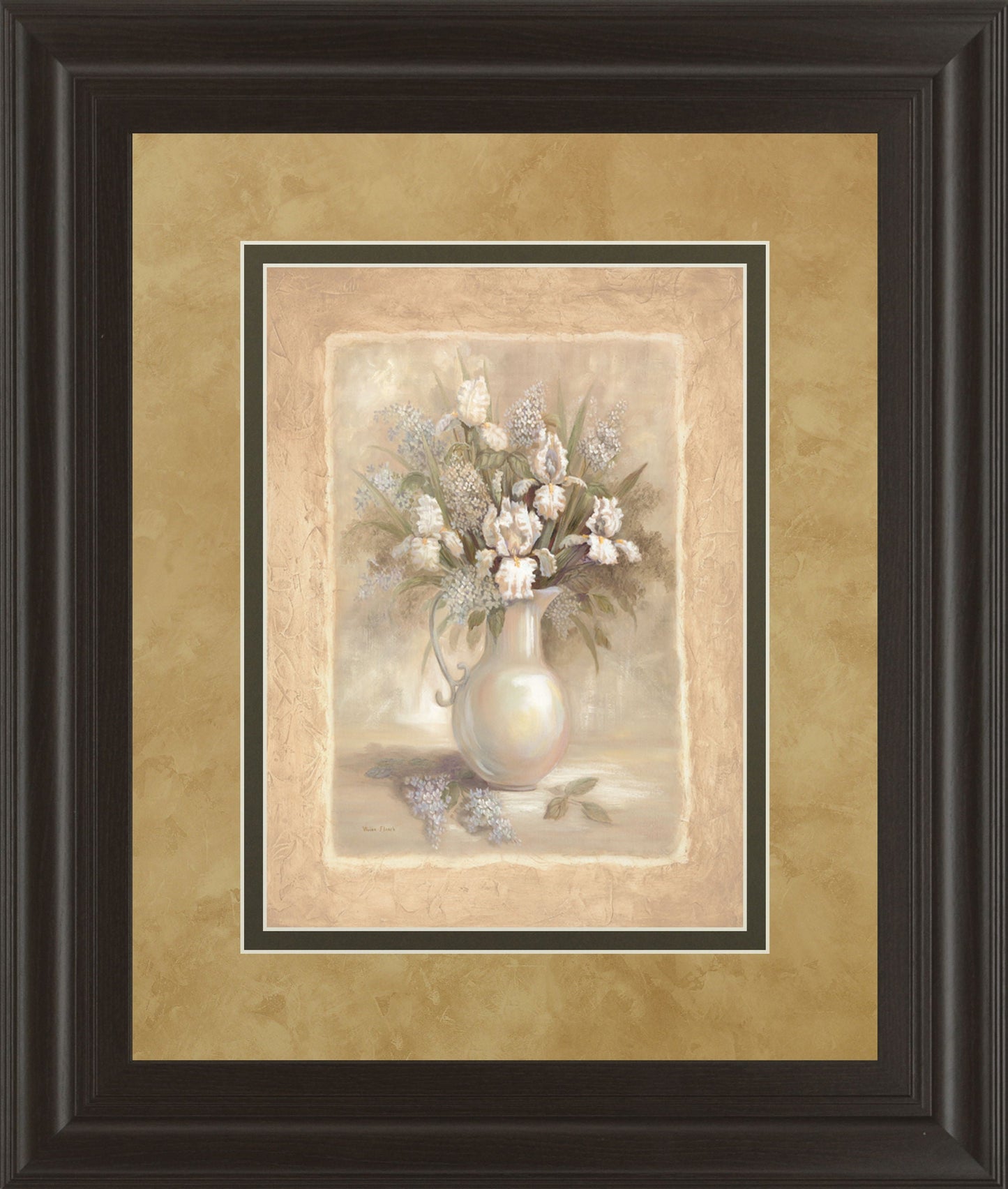 White Bounty I By Vivian Flasch - Framed Print Wall Art - White Classy Art