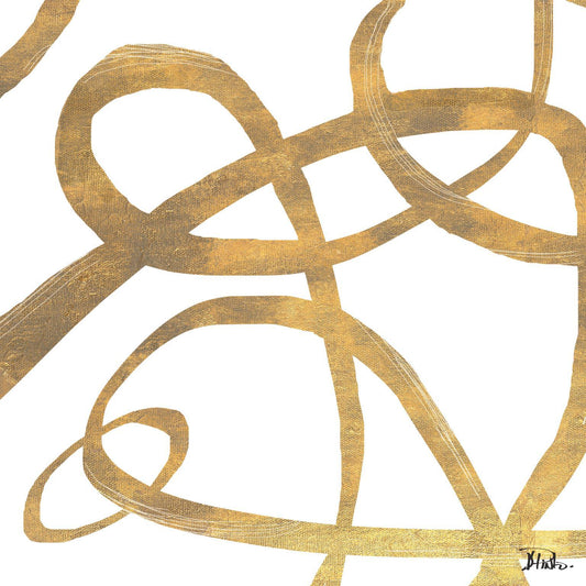 Golden Swirls Square II By Patricia Pinto - White Classy Art