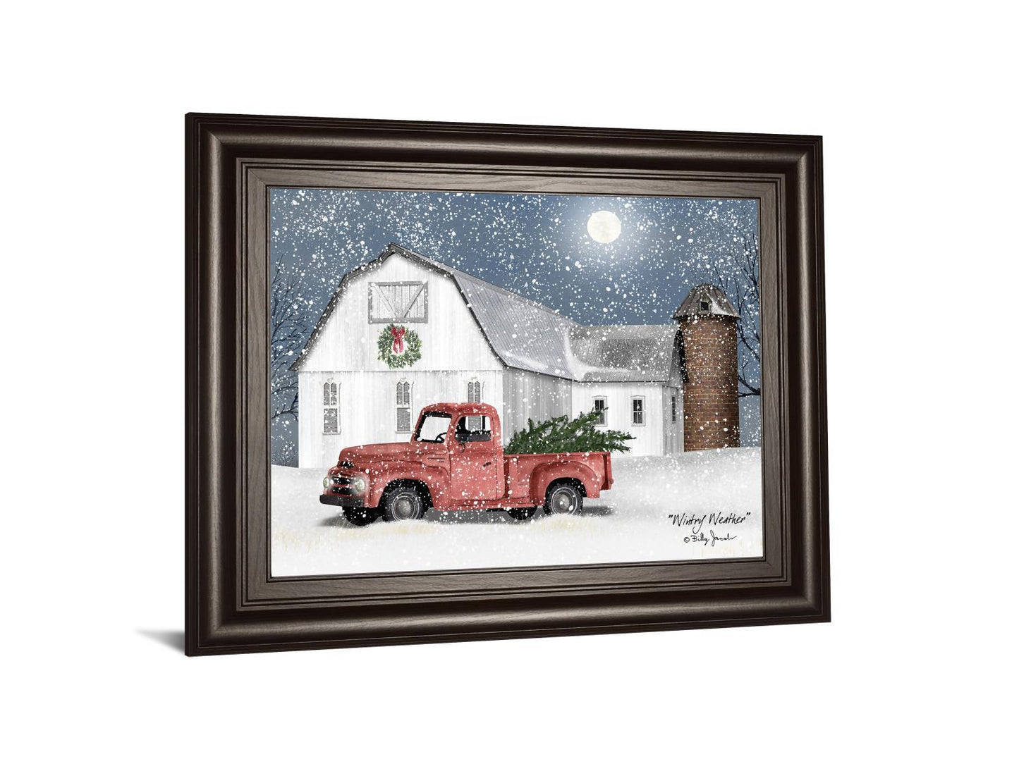 Wintry Weather By Billy Jacobs - Framed Print Wall Art - White Classy Art