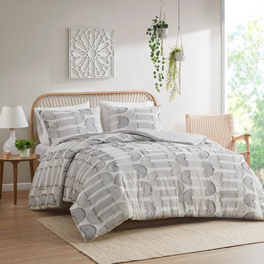 Clip Jacquard Comforter Set Grey Twin XL Olliix.com