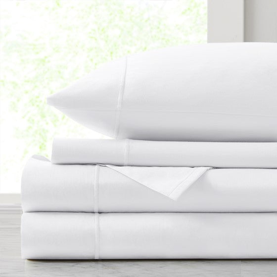 500TC Cotton Sheet Set White Cal King Olliix.com