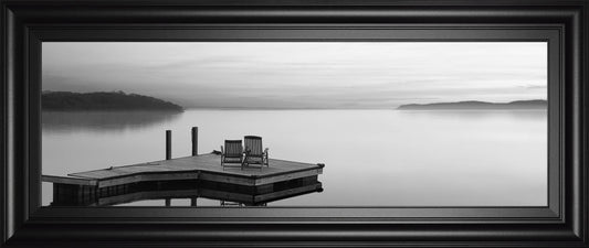 18x42 Black & White Water Panel XI By James McLoughlin - Dark Gray Classy Art