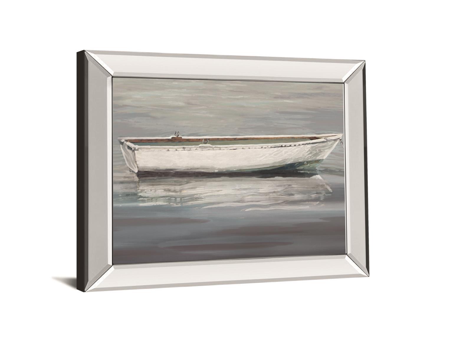 Gentle Anchorage By Mark Chandon - Mirror Framed Print Wall Art - Dark Gray Classy Art