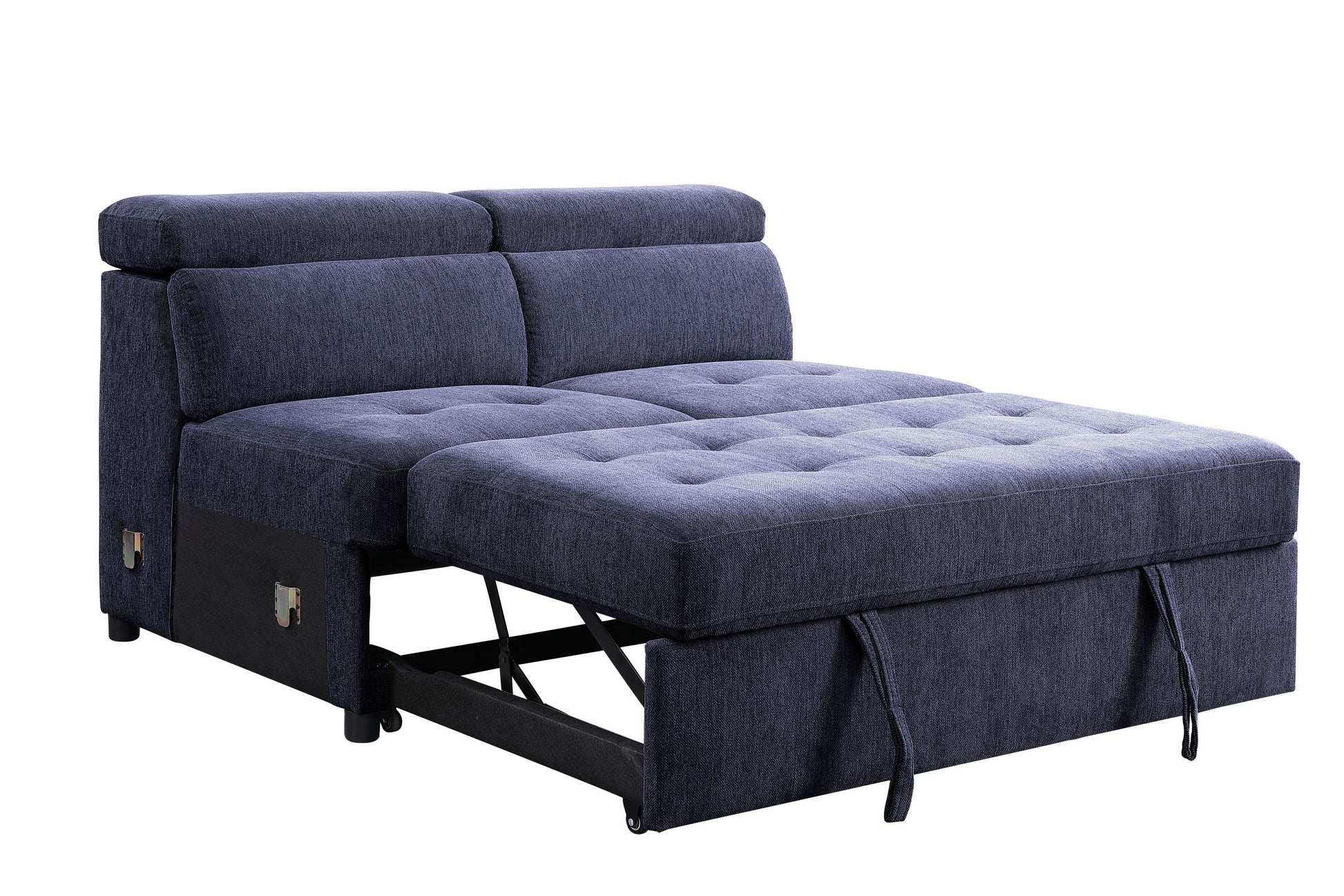 ACME Nekoda Storage Sleeper Sectional Sofa and Ottoman, Navy Blue Fabric 55520 ***(FREE SHIPPING)*** House to Home Furnishings LLC