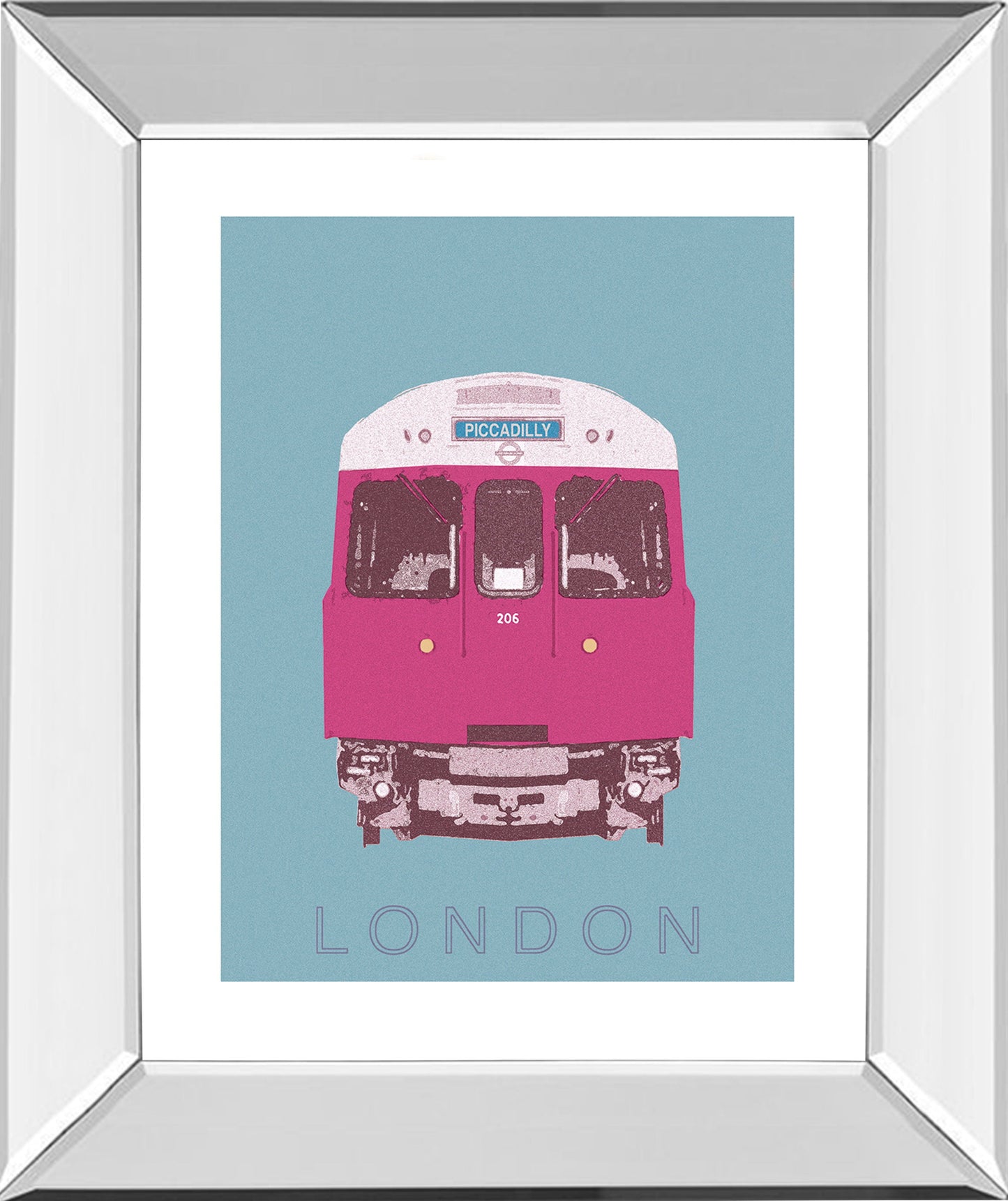 London Transport 3 By Ben James - Mirror Framed Print Wall Art - Purple Classy Art