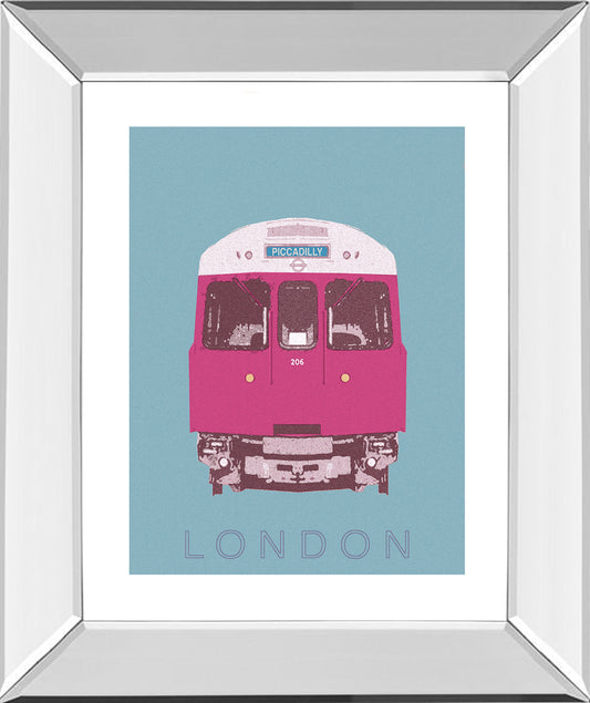 London Transport 3 By Ben James - Mirror Framed Print Wall Art - Purple Classy Art