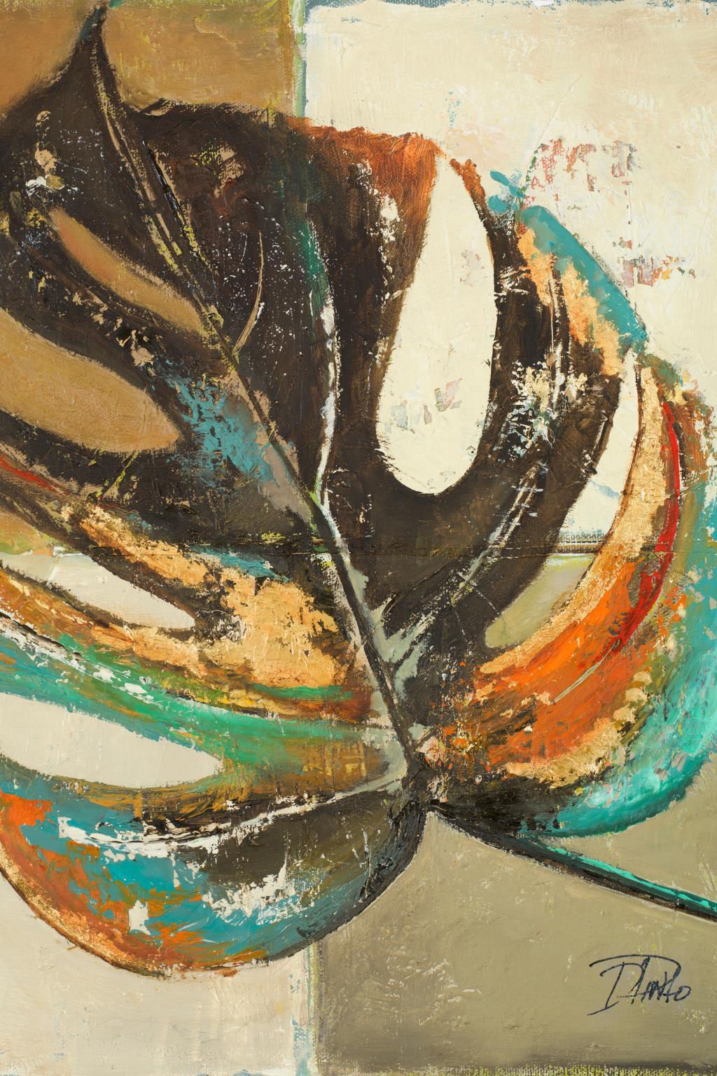 Contemporary Leaves II By Patricia Pinto - Dark Brown Classy Art