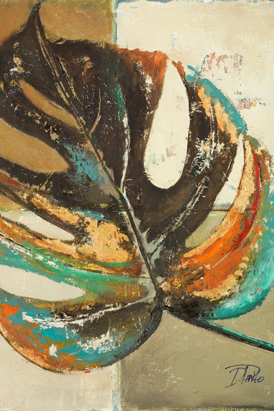 Framed - Contemporary Leaves II By Patricia Pinto - Light Brown Classy Art