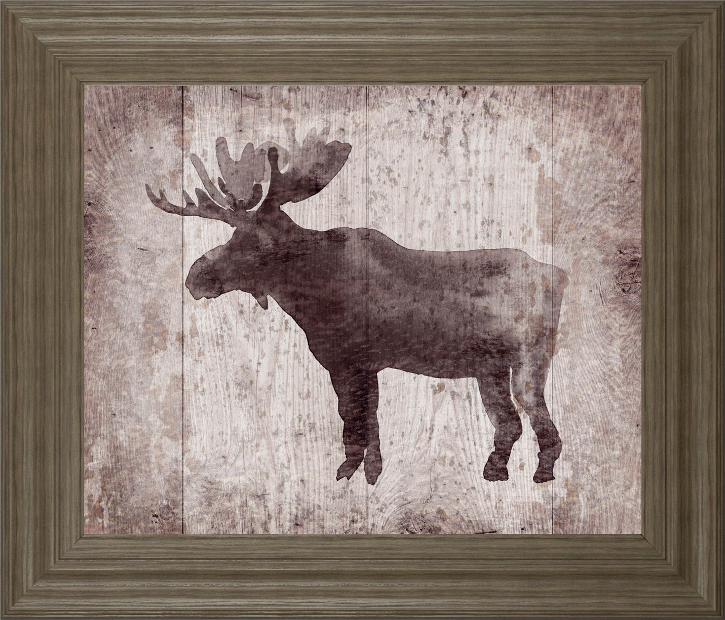 Wildness Iv-timber By Sandra Jacobs - Framed Elk Print Wall Art - Dark Brown Classy Art