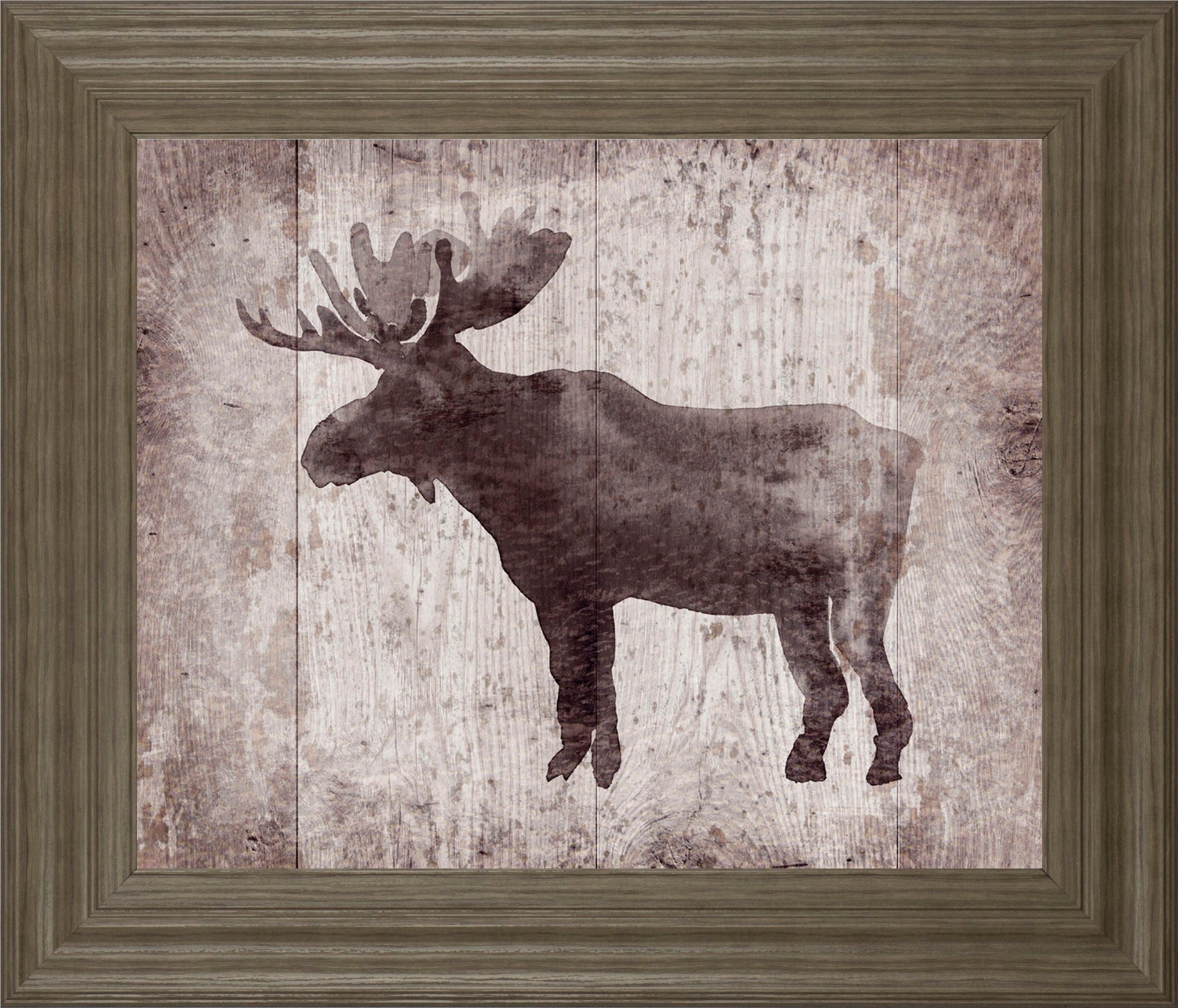 Wildness Iv-timber By Sandra Jacobs - Framed Elk Print Wall Art - Dark Brown Classy Art