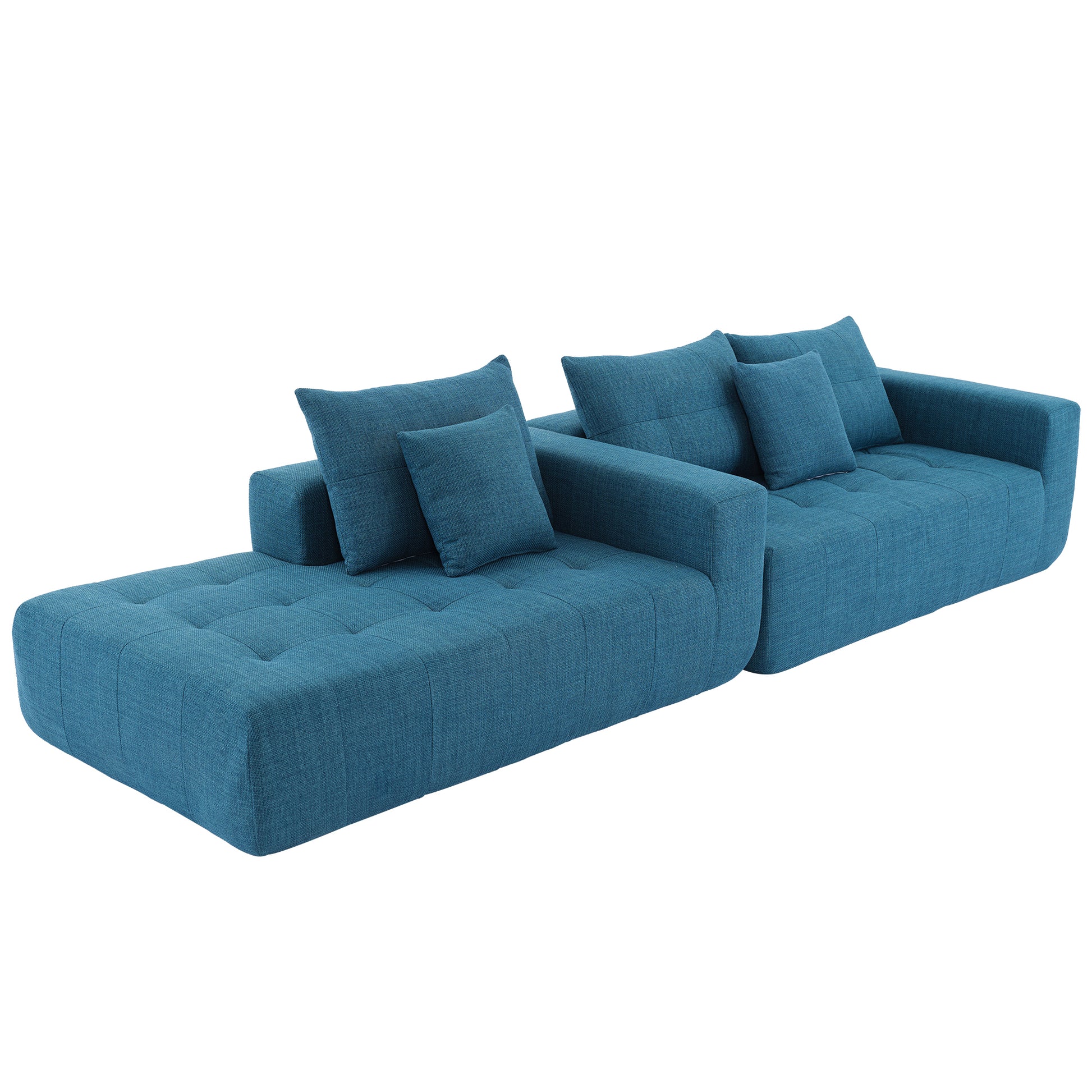 110x69" Modular Sectional Living Room Sofa Set, Modern Minimalist Style Couch, Installation-free sofa, Upholstered Sleeper Sofa for Living Room, Bedroom, Salon, 2 PC Free Combination, L-Shape, Linen House to Home Furnishings LLC