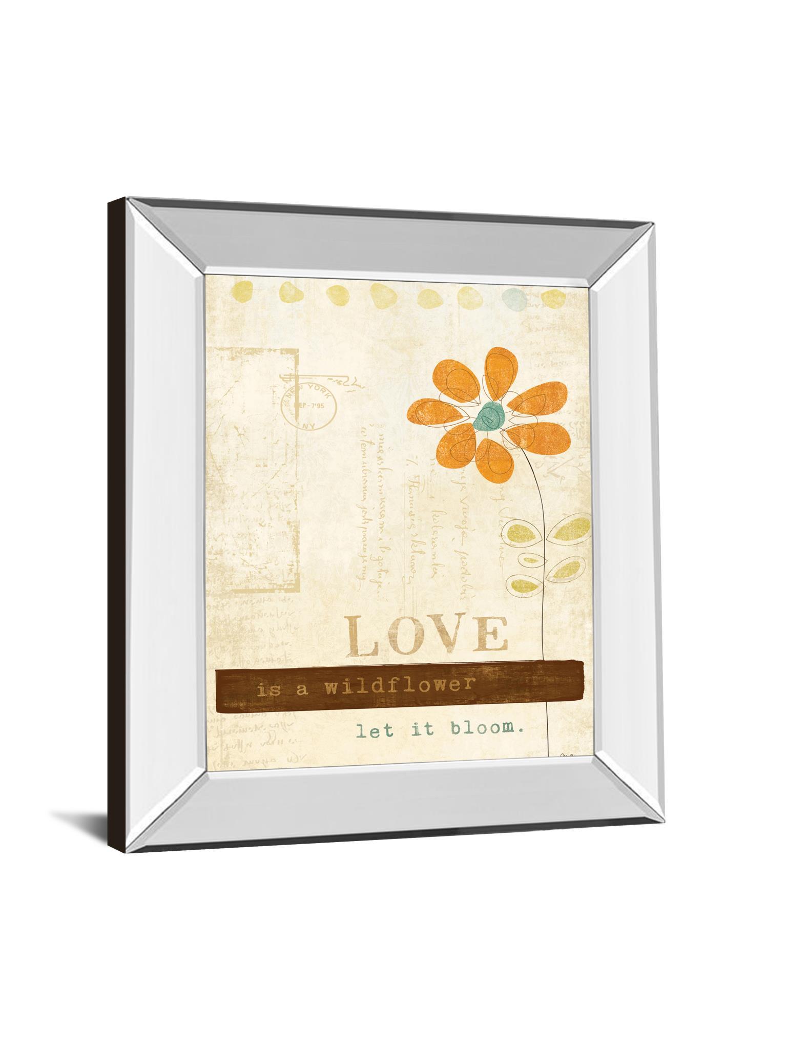 Let Love Bloom By Mollie B - Mirror Framed Print Wall Art - Orange Classy Art