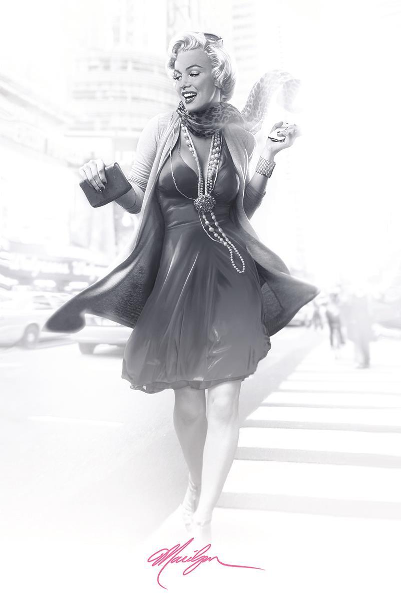 Small - Marilyn In The City III By Jg Studios - Dark Gray Classy Art