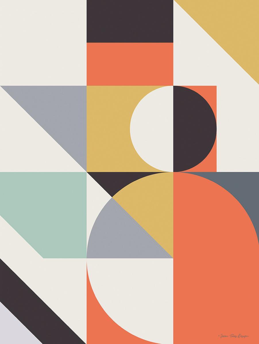 Small - Geo Shapes II By Seven Trees Design - Orange Classy Art