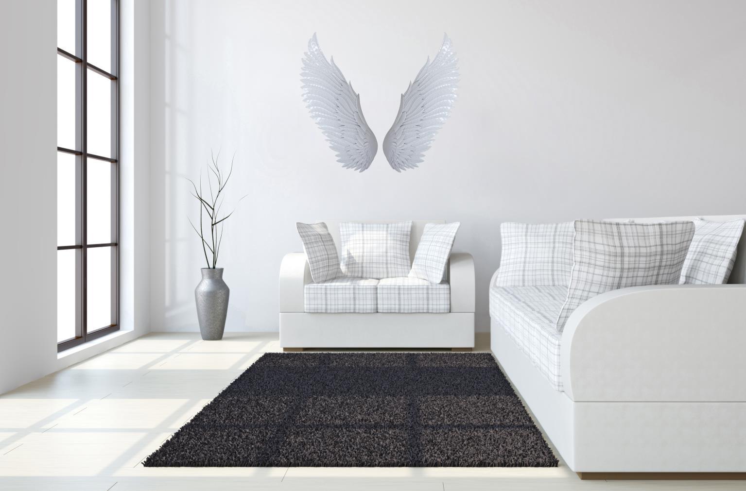 Metal Wall Decor Wings - Light Blue Classy Art