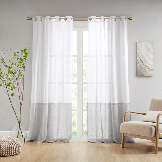 Dual-colored Curtain Panel (Single) White/Grey Olliix.com