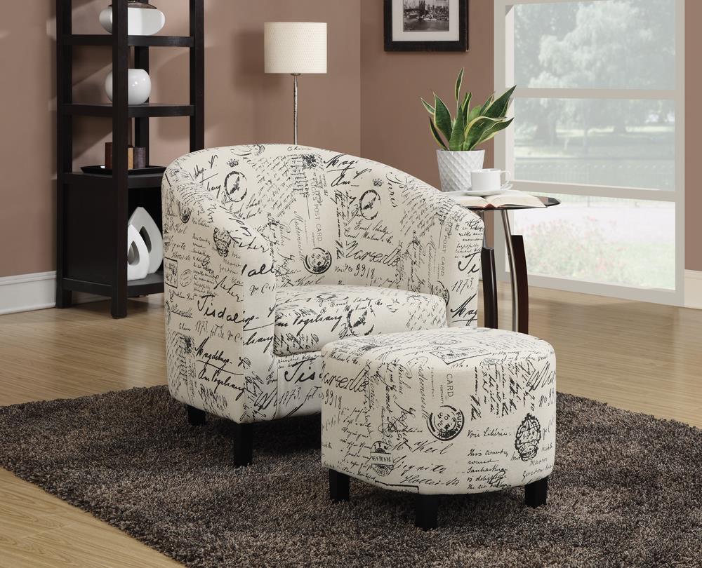 Transitional Vintage French Accent Chair with Ottoman Coaster Z2 Premium