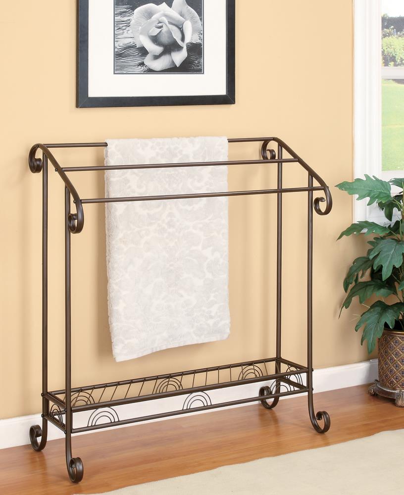 Traditional Dark Brown Metal Towel Rack Coaster Z2 Premium