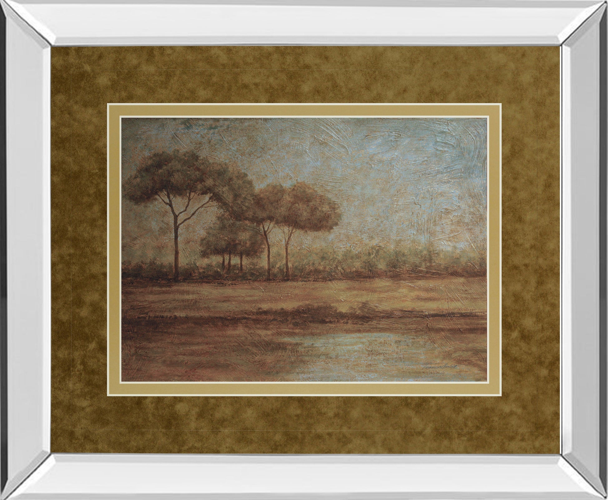 Woodland Sanctuary By Veronica Faust - Mirror Framed Print Wall Art - Dark Brown Classy Art