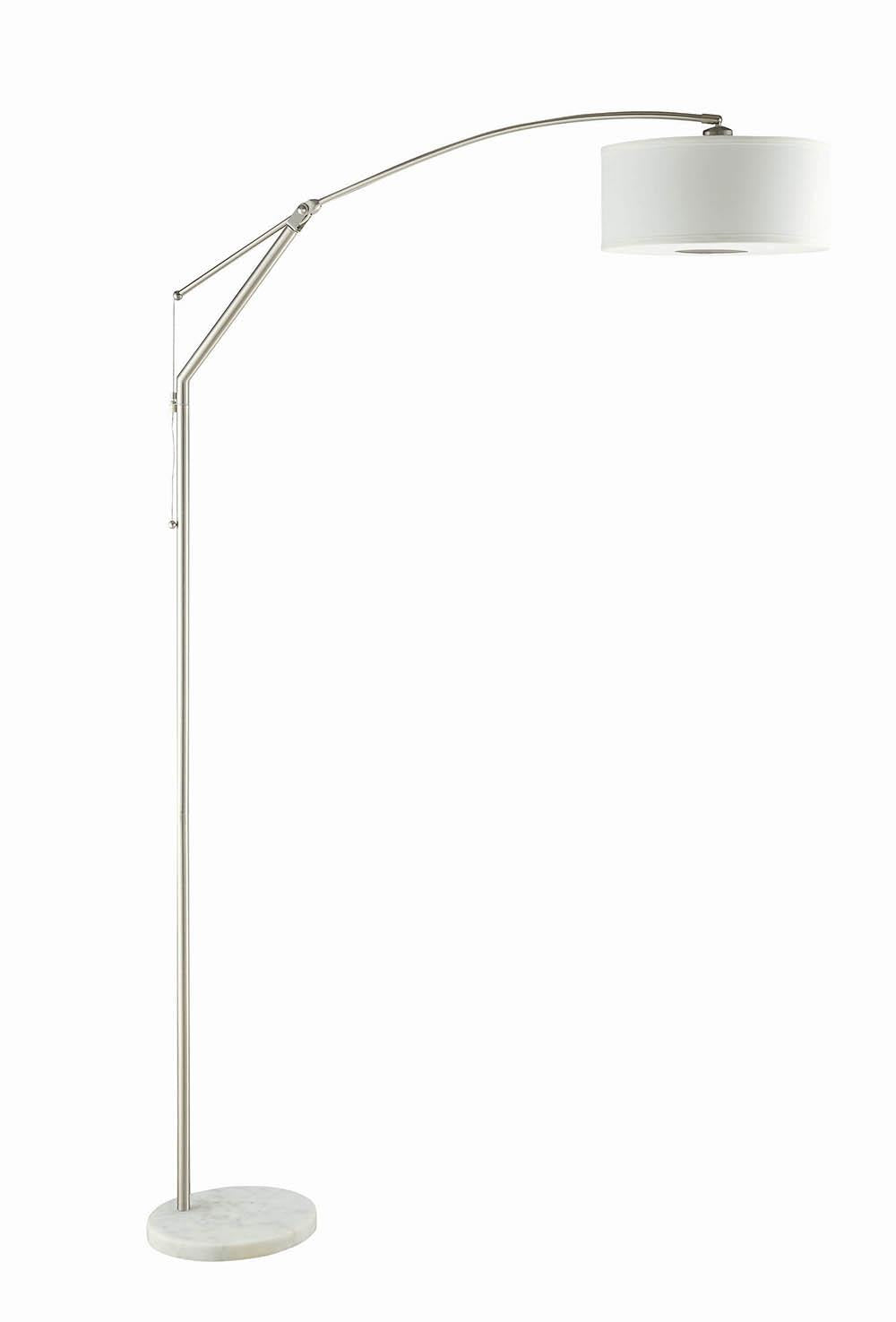 G901490 Contemporary White and Chrome Floor Lamp Coaster Z2 Premium