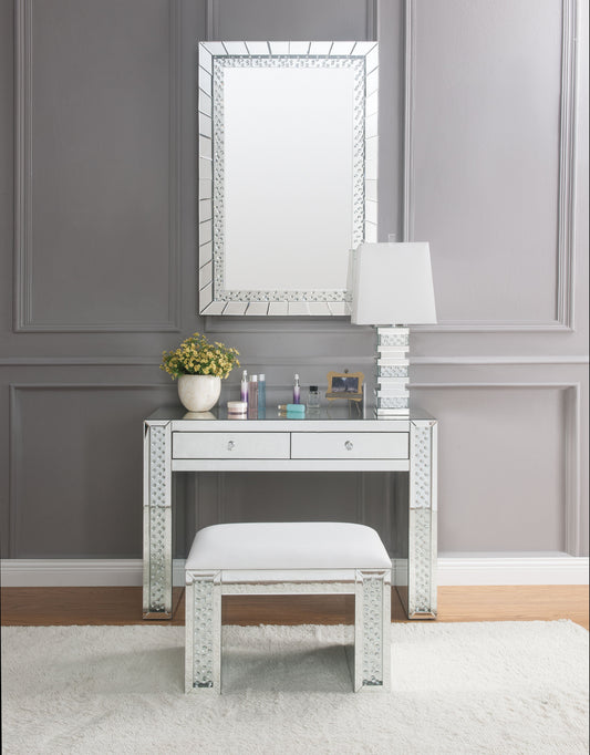 Nysa Mirrored & Faux Crystals Vanity Desk ACME East