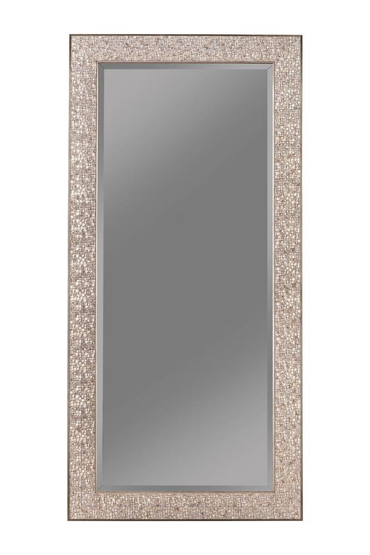 Transitional Silver Mosaic Rectangular Mirror