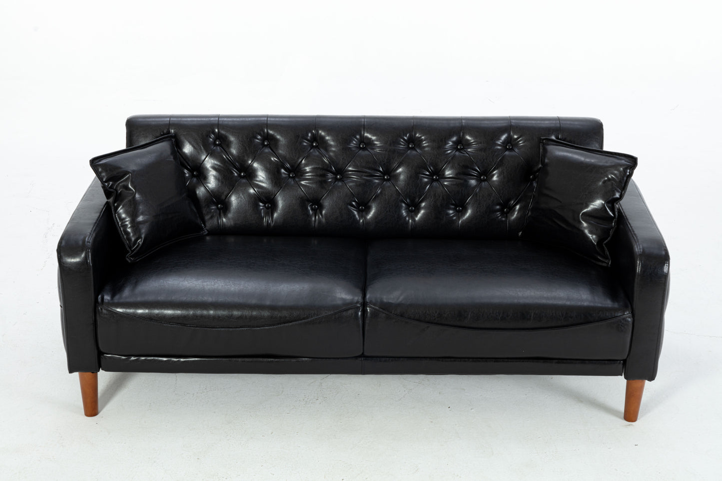 2047 Black Faux Leather Sofa House to Home Furnishings LLC