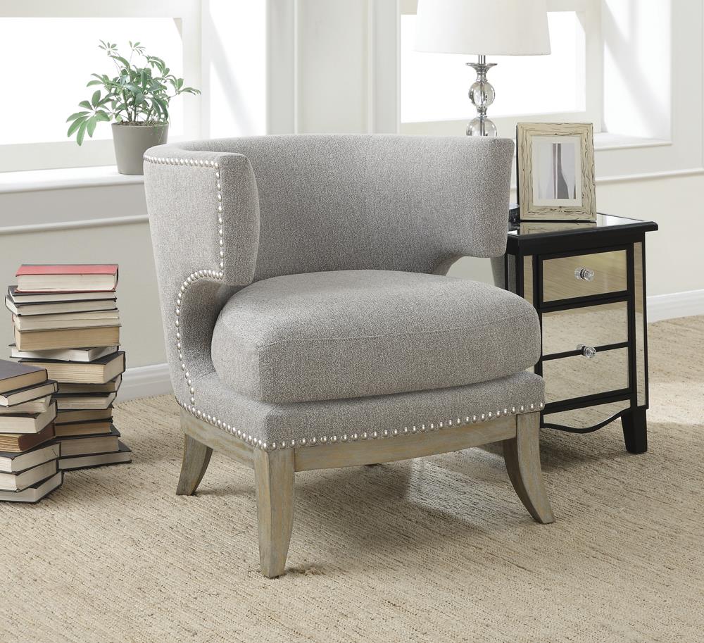 Transitional Grey Exposed Wood Accent Chair Coaster Z2 Premium