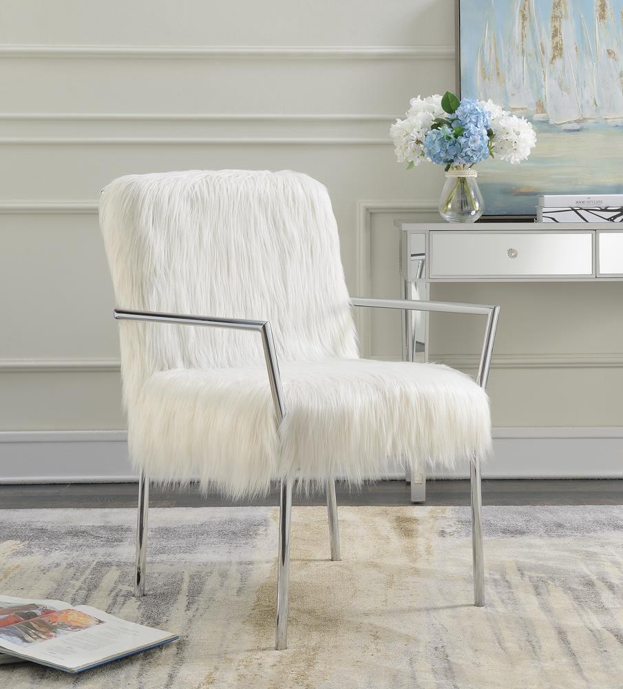 G904079 Contemporary White Accent Chair Coaster Z2 Premium