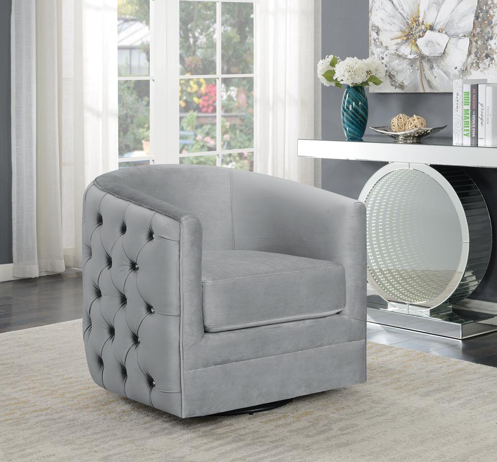 Modern Grey Swivel Accent Chair Coaster Z2 Premium