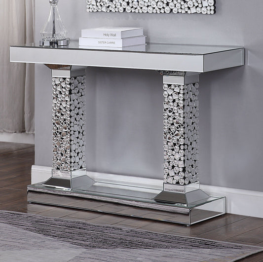 Kachina Mirrored & Faux Gems Console Table ACME East