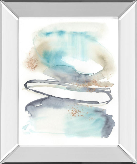 Spiral Bloom I By Jennifer Goldberger - Light Blue Classy Art