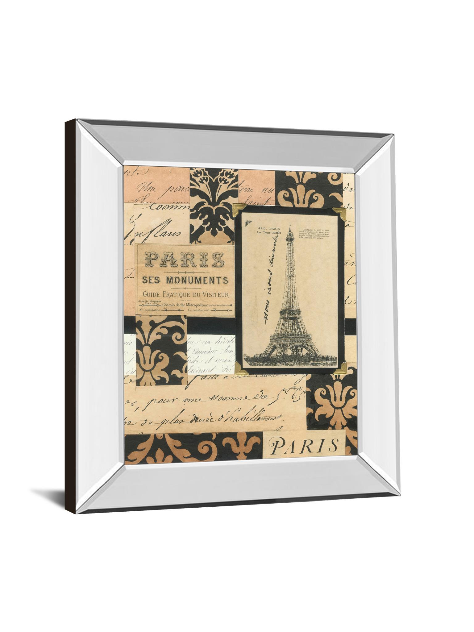 Travel Collage I By Gillian Fullard Mirror Framed Print Wall Art - Beige Classy Art