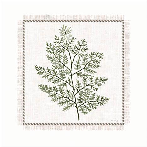 Embroidered Leaves Iv By Cindy Jacobs (Small) - Dark Green Classy Art