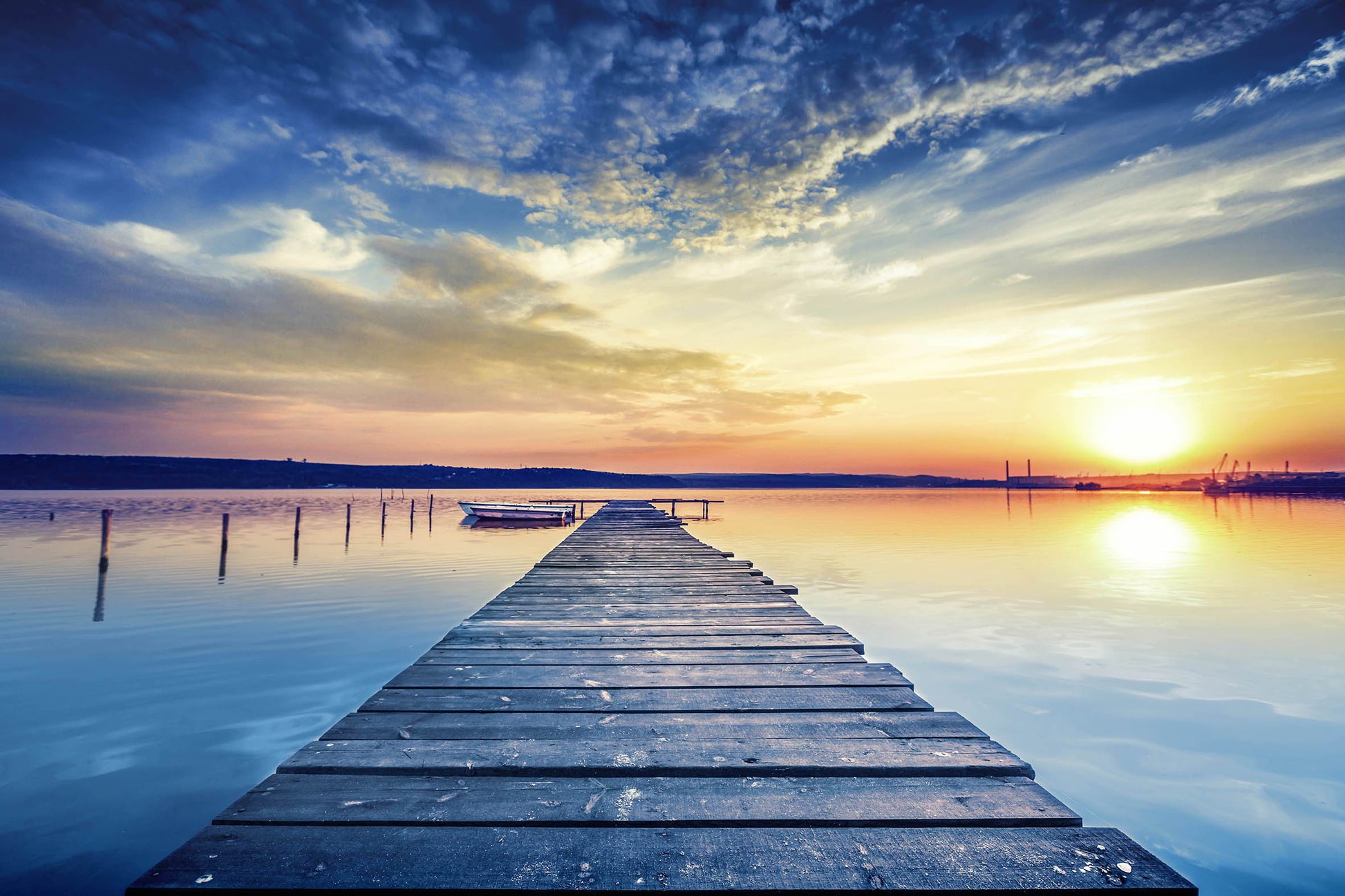 Floating Tempered Glass With Foil Sunset - Black Classy Art