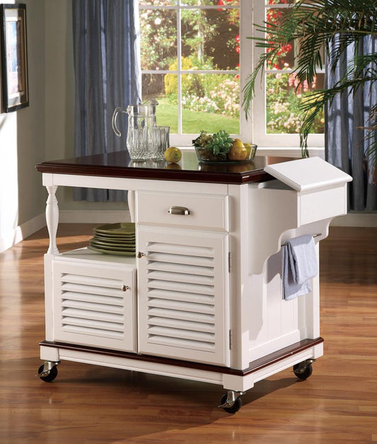 Traditional White Kitchen Cart Coaster Z2 Premium