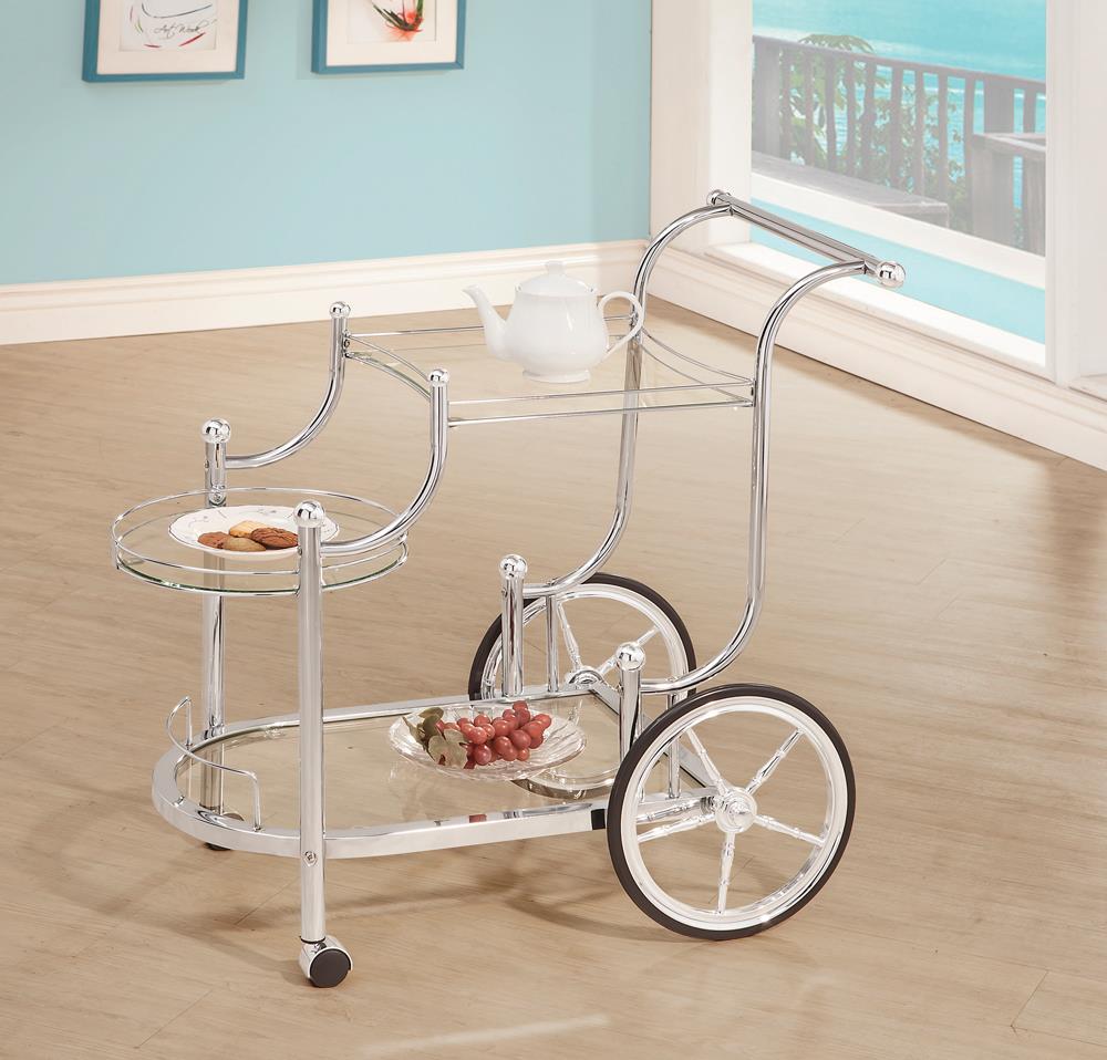 Traditional Chrome Serving Cart Coaster Z2 Premium