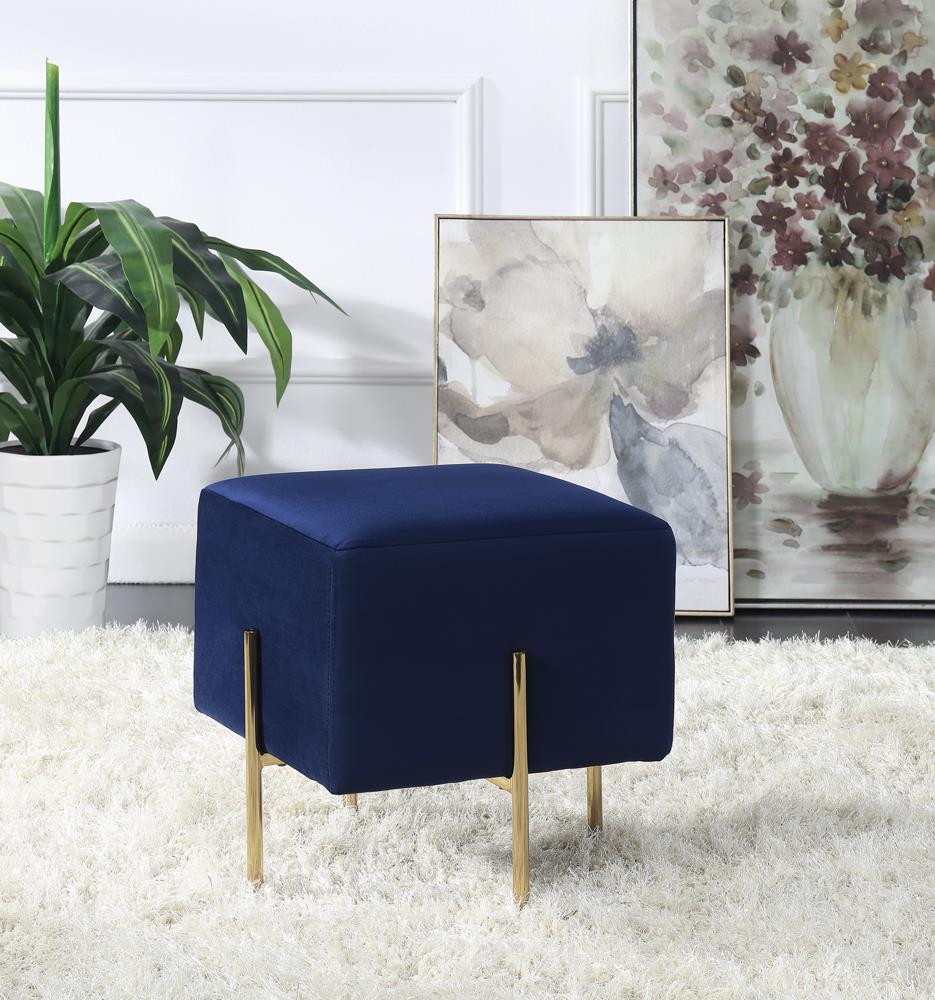 Modern Blue Velvet Ottoman Coaster Z2 Premium