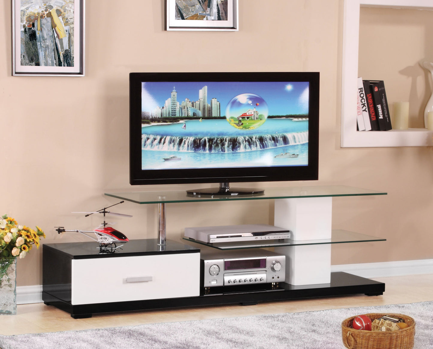 Ivana White & Black TV Stand ACME East