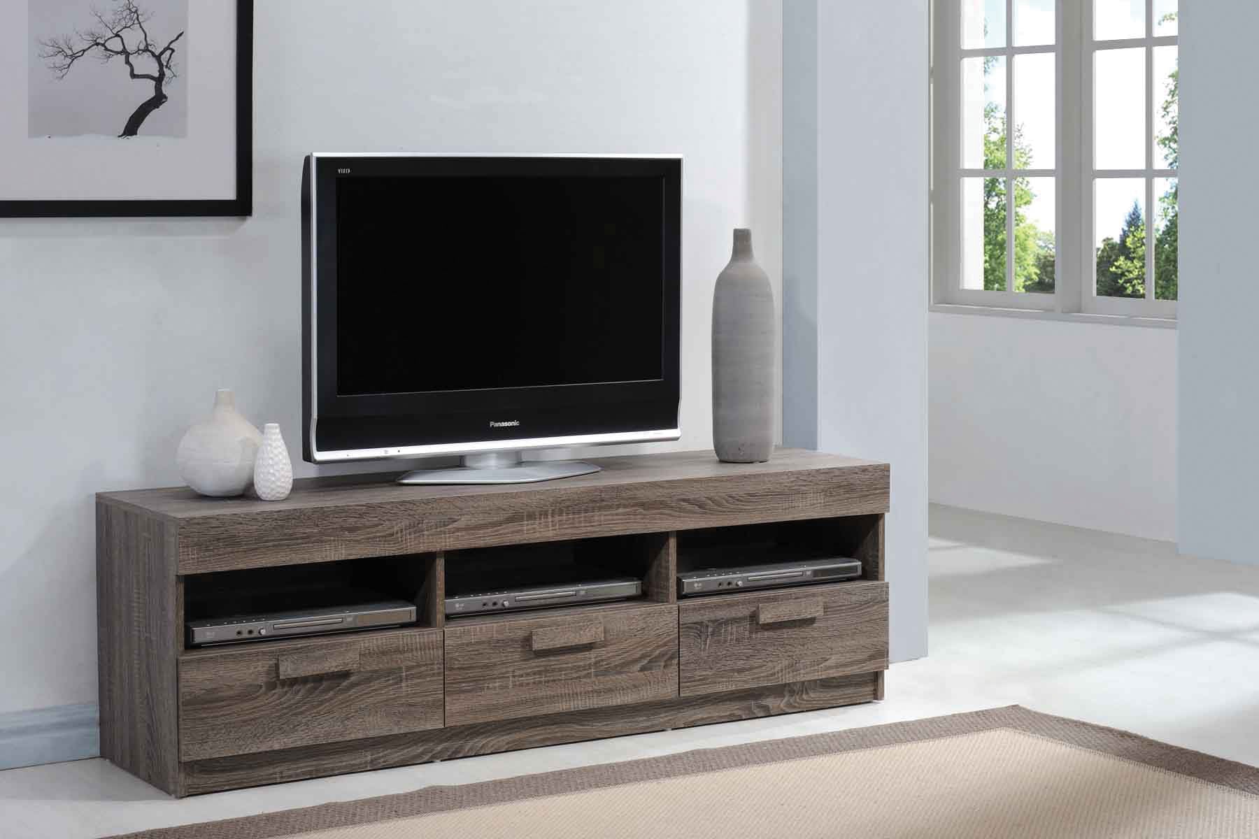 Alvin Rustic Oak TV Stand ACME East