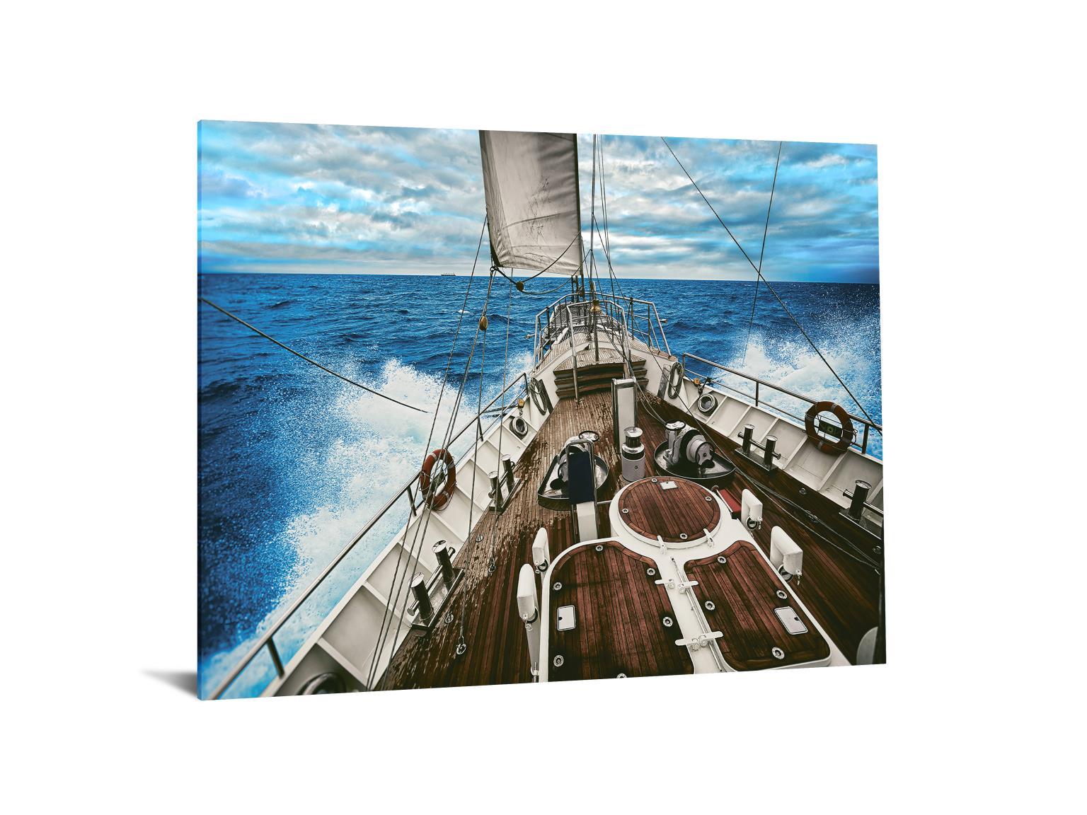 Tempered Glass Plus Foil On A Boat - Blue Classy Art