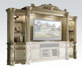 Acme Vendome Entertainment Center in Gold Patina 91310 ACME East