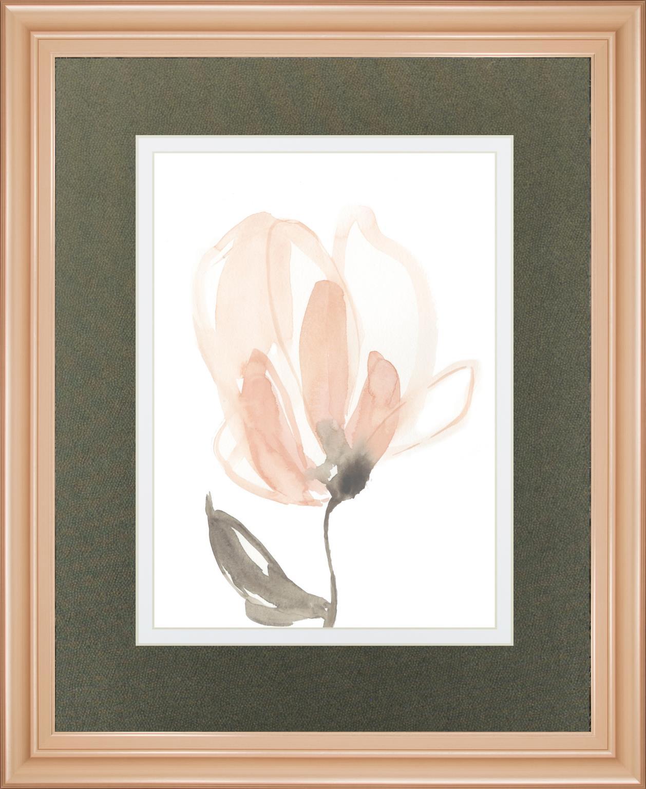 34x40 Blush Petals II By Jennifer Goldberger - Beige Classy Art